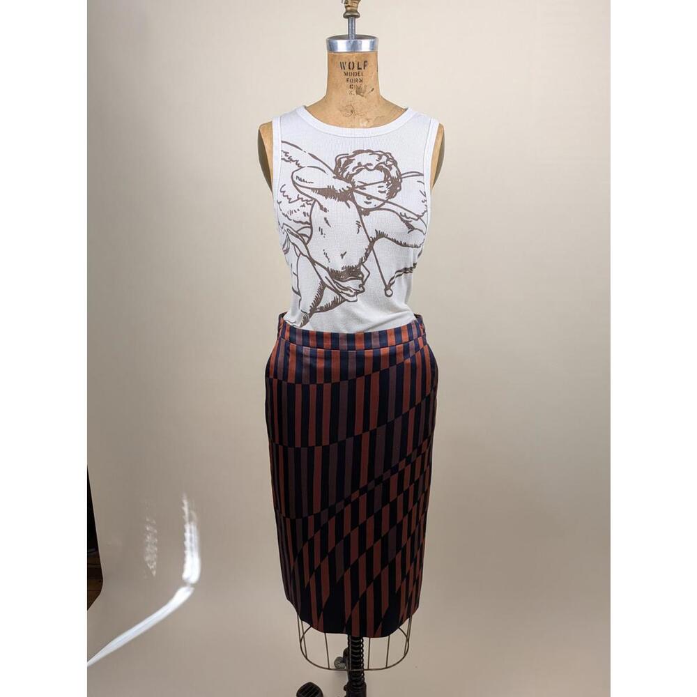 Dries Van Noten geometric pencil skirt